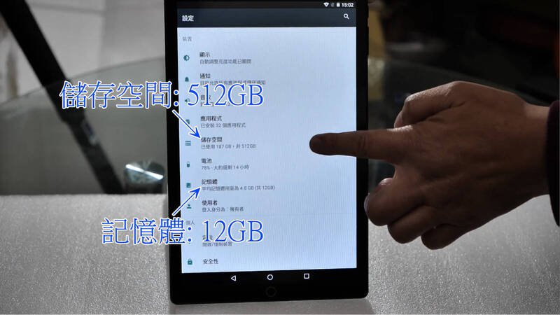 记忆体与内存不同(显示规格)。(刑事局提供) 记忆体与内存不同(显示规格)。(刑事局提供)
