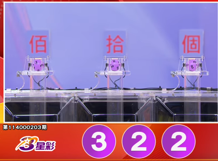 3星彩开奖号码。(撷取自三立iNEWS《全民i彩券》) 3星彩开奖号码。(撷取自三立iNEWS《全民i彩券》)