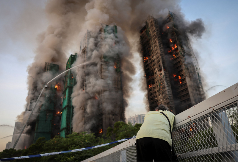 香港宏福苑世纪恶火引发国际关注。（路透）