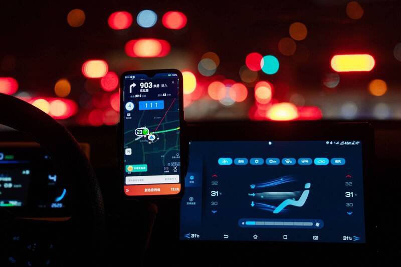 中国南京导航大规模异常，证实讯号受到干扰。中国导航示意图。（彭博）