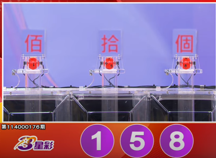 3星彩开奖号码。(撷取自三立iNEWS《全民i彩券》) 3星彩开奖号码。(撷取自三立iNEWS《全民i彩券》)