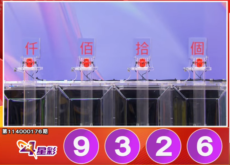 4星彩开奖号码。(撷取自三立iNEWS《全民i彩券》) 4星彩开奖号码。(撷取自三立iNEWS《全民i彩券》)