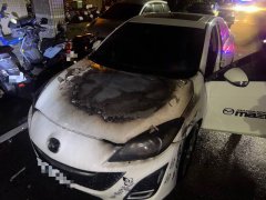 竹南凌晨火烧车 越南籍驾驶跳车逃命无人伤