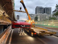 北市法拉利男酒驾载女友遇临检站  竟在建国高架回转逆向还想跑