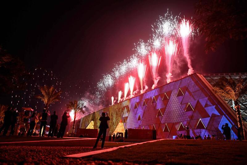 大埃及博物馆距离举世闻名的吉萨金字塔区仅约2公里。也是世界上收藏古代文物藏品最丰富的博物馆之一，（法新社）