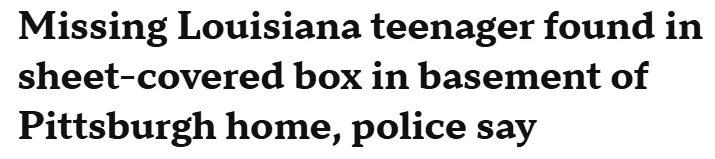 13岁少女遭网友“诱拐收养” 被性侵并囚禁在地下室箱中