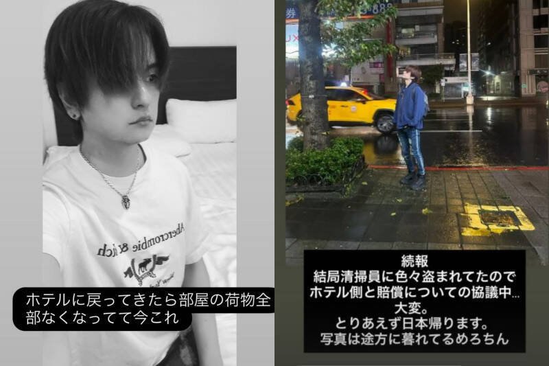 melochin在IG上透露，回饭店发现行李全消失，原来是清洁员偷走。（资料照，翻摄自IG）