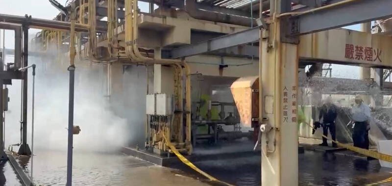 台肥台中厰11月3日传出液氨外泄意外。（撷取自记者爆料网）