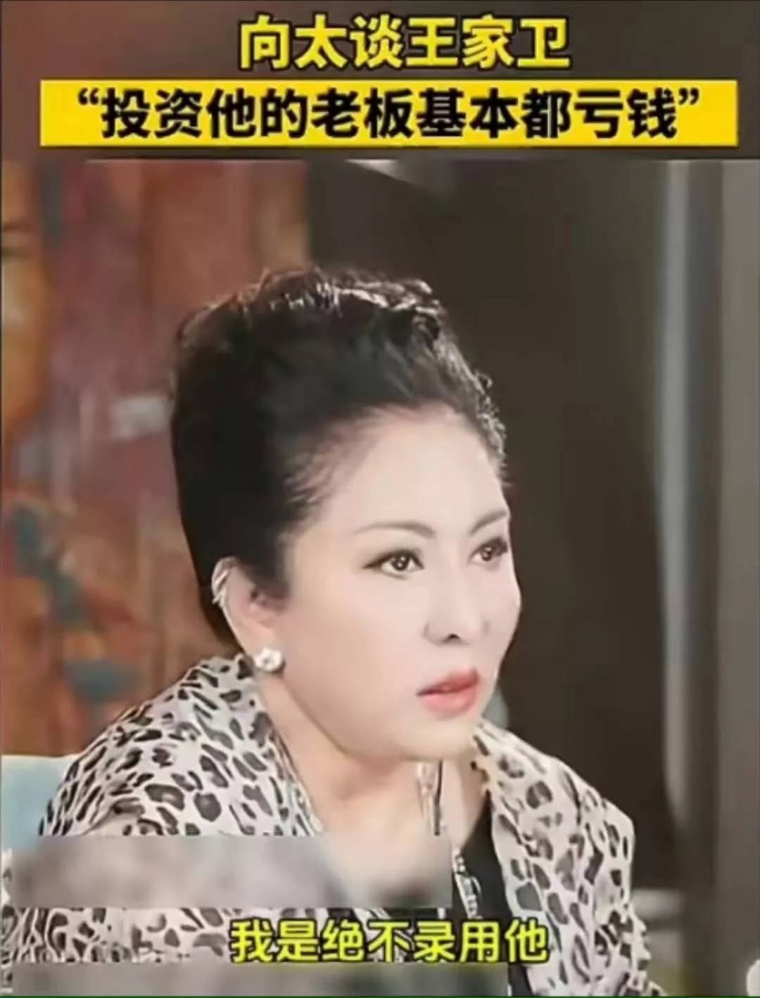 向太太敢说,辣评王家卫,没有张叔平他就是个屁