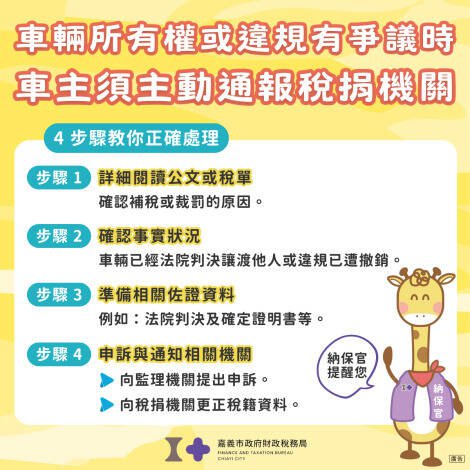 嘉义市财税局设有纳保官，民众可申请利用解决税捐问题。（嘉义市财税局提供）