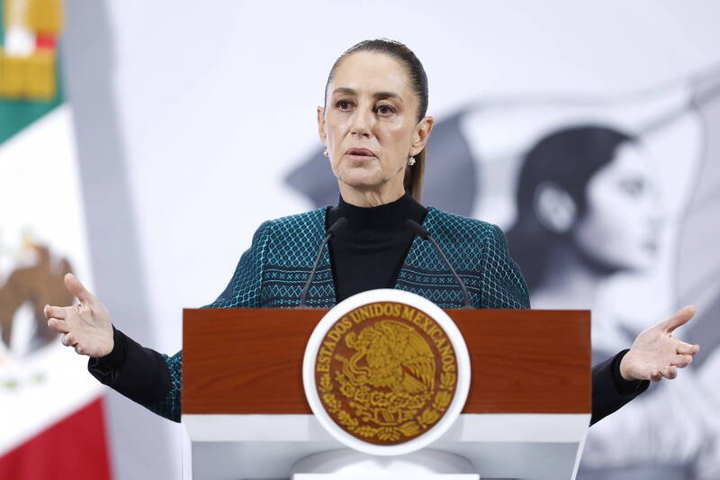 墨西哥总统薛恩鲍姆4日宣布针对暴力事件频繁的米却肯州的新安全战略。（欧新社）