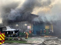 新北树林工厂大火燃烧    附近国小师生紧急撤离