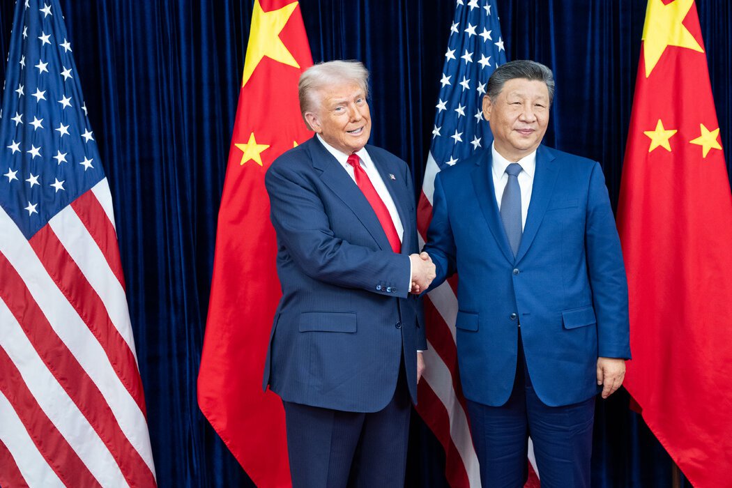 周四,美国总统特朗普和中国最高领导人习近平在韩国釜山会面。