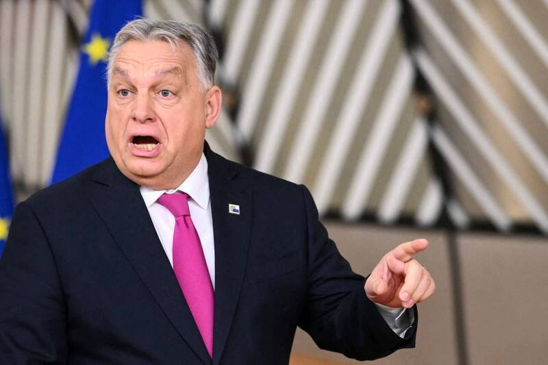 一向亲俄的奥班再次语出惊人表示，他不确定乌俄战争由哪一方发起。（法新社）