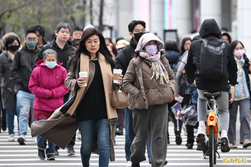 全台受强烈大陆冷气团影响，气温骤降。（资料照）