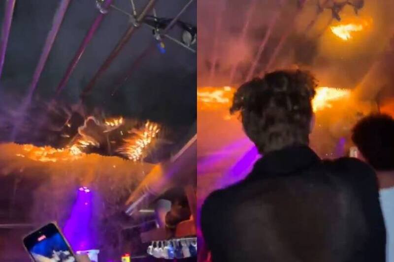 瑞士酒吧恶火现场画面显示，多名年轻仍持续用手机拍摄，错失逃生机会。（撷取自Threads/@
3CatInfo）