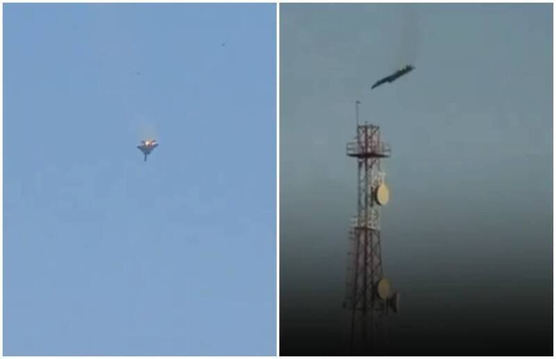 网上疯传美军F-15E被击落坠毁的影片。（图翻摄自X平台）